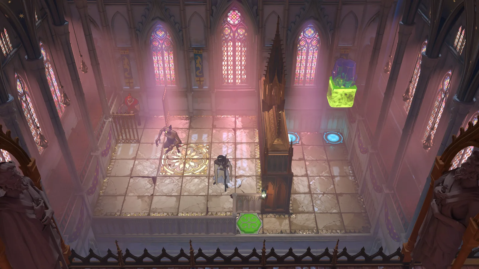Order of the Sinking Star cathedral puzzle room with stained glass windows