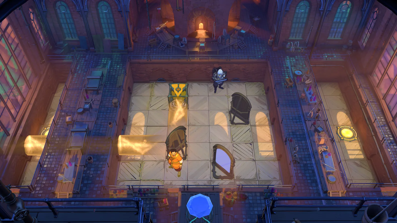Order of the Sinking Star torchlit hall puzzle room